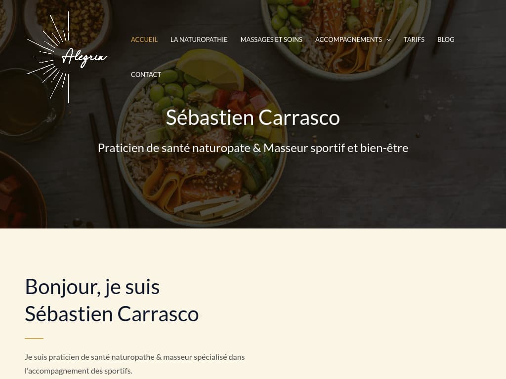 Aperçu du site Alégria